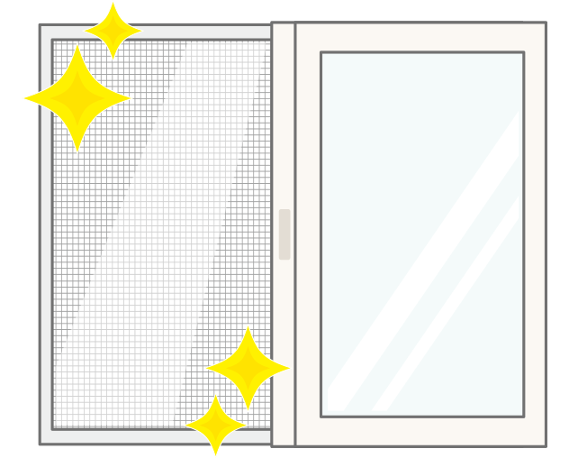 right-windows vector graphic of sparkling window